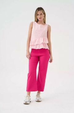 Blusa Musculosa Rayada Volados Mujer Tendencia (524) - comprar online