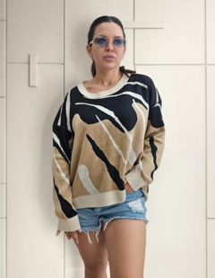 Sweater Tejido Estampado Premium Mujer Elastizado Diseño (604)