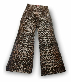 Pantalon Gabardina Wide Leg Palazzo Mujer Animal Print (458) en internet