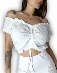 Paisana Crop Top Paisanita Frunce Blusa Fibrana Mujer (345)