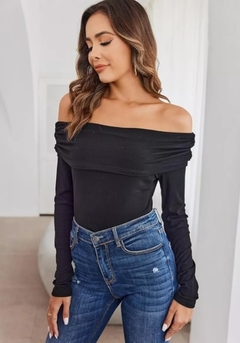 Remera Cuello Bote Hombros Descubiertos Modal Paisanita Dama (404) - comprar online