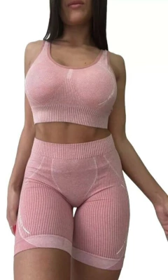 Conjunto Deportivo Importado 2 Piezas Mujer Top Y Biker (457) - tienda online