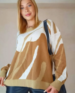 Imagen de Sweater Tejido Estampado Premium Mujer Elastizado Diseño (604)