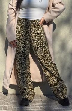 Pantalon Gabardina Wide Leg Palazzo Mujer Animal Print (458) en internet