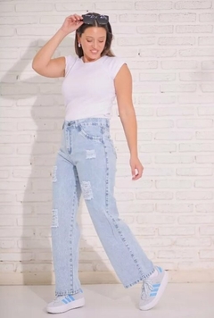 Pantalon Jean Recto Rigido Mujer 36 A 46 Tendencia (585) - tienda online