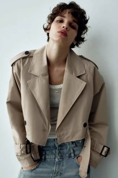 Trench Gabardina Corto Con Cintos Mujer Premium Campera (590) en internet