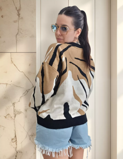 Sweater Tejido Estampado Premium Mujer Elastizado Diseño (604) en internet
