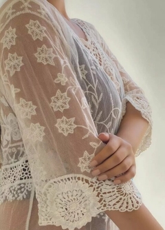 Vestido Tunica Playero Importado Encaje Bordado Mujer (550) - comprar online