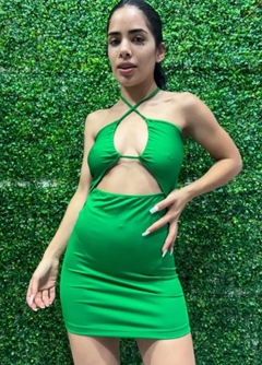 Vestido Corto Escotado Fiesta Lycra Mujer Tendencia Colores (344) - BAKMOR
