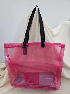 Bolso Red Transparente Playero Amplio Importado Cartera (314) - BAKMOR