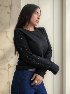 Sweater Importado Bremmer Manga Bordada Strass Brillos Mujer (623) en internet