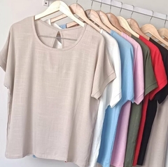 Imagen de Blusa Lino Remera Amplia Mujer Premium (500)
