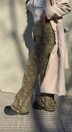 Pantalon Gabardina Wide Leg Palazzo Mujer Animal Print (458) - comprar online