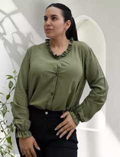 Camisa Cuello Volado Mujer Talle 2 A 5 Varios Colores (440)
