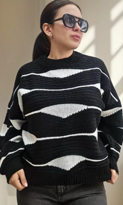 Sweater Hilo Mujer Combinado Tendencia Moda (466) - BAKMOR