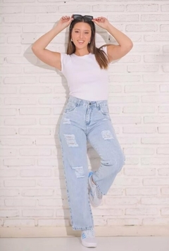 Pantalon Jean Recto Rigido Mujer 36 A 46 Tendencia (585) - comprar online