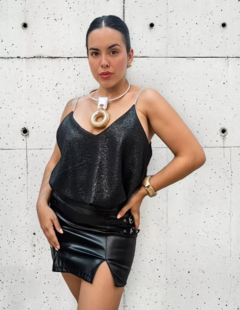 Blusa Musculosa Tiritas Finas Elegante Brillos Mujer (591) - BAKMOR