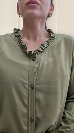 Camisa Cuello Volado Mujer Talle 2 A 5 Varios Colores (440) - BAKMOR