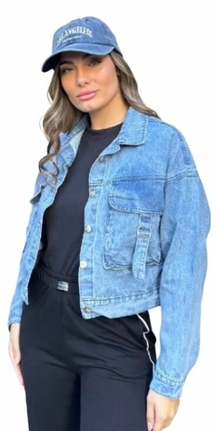 Campera Jean Mujer Cargo Premium Oversize (562)