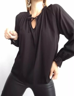 Blusa Cuello Mao Volados Mujer Lisa Varios Colores Y Talles (384) - tienda online