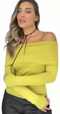 Remera Cuello Bote Hombros Descubiertos Modal Paisanita Dama (404)