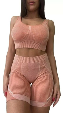 Conjunto Deportivo Importado 2 Piezas Mujer Top Y Biker (457)
