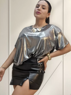 Remeron Foil Elegante Metalizado Mujer Remera Amplia (592) - comprar online