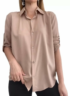 Camisa Basica Uniforme Manga Larga Lisa Mujer Entallada (12)