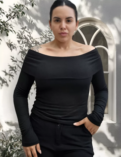 Remera Cuello Bote Hombros Descubiertos Modal Paisanita Dama (404) - tienda online