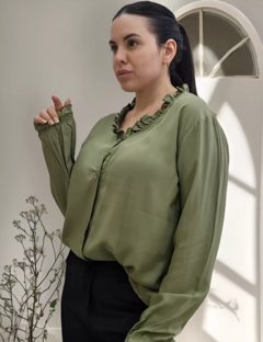Camisa Cuello Volado Mujer Talle 2 A 5 Varios Colores (440) - comprar online
