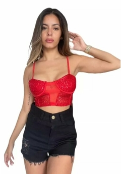 Imagen de Short Jean Mujer Rigido Desflecado Tiro Alto Talle 38 A 46 (410)