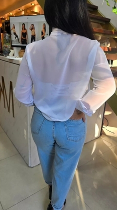 Camisa Manga Larga Tul Moño Mujer Elegante (587) - tienda online