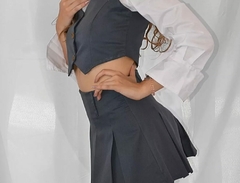 Pollera Tablas Estilo Colegial Gabardina Mujer Plisada (471)
