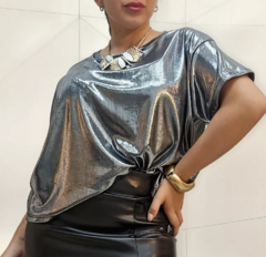 Remeron Foil Elegante Metalizado Mujer Remera Amplia (592) en internet
