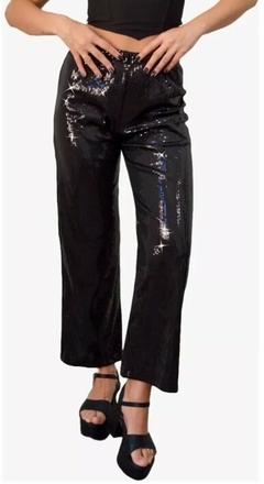 Pantalon Palazzo Lentejuelas Brillo Mujer (503)