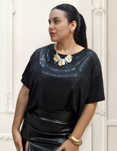 Imagen de Remeron Foil Elegante Metalizado Mujer Remera Amplia (592)