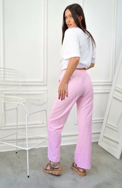 Pantalon Rayado Palazzo Verano Mujer Poplin Bolsillos (510) - comprar online