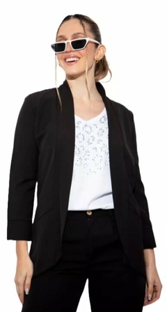 Imagen de Saco Blazer Mujer Largo Entallado Dama Creppe Sastrero (6)