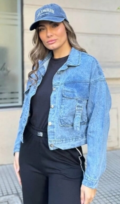 Imagen de Campera Jean Mujer Cargo Premium Oversize (562)