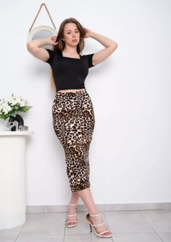 Pollera Falda Larga Tubo Animal Print Premium 1 Al 5 (586) - BAKMOR