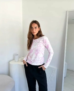 Camiseta Mangas Largas Estampada Morley Elastizada Mujer (614) en internet