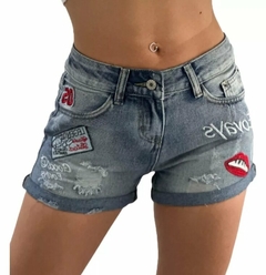 Mini Short Jeans Importado Bordado Mujer Premium Tiro Bajo (497) - BAKMOR