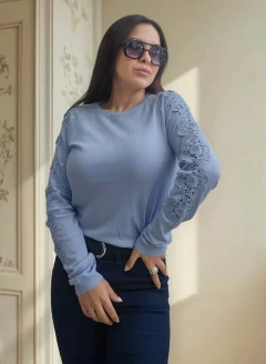 Sweater Importado Bremmer Manga Bordada Strass Brillos Mujer (623)