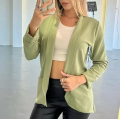Saco Blazer Mujer Largo Entallado Dama Creppe Sastrero (6) - BAKMOR