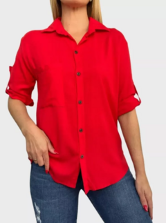 Camisa Lino Manga Larga Lisa Mujer Entallada Premium (470) - BAKMOR