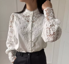 Camisa Importada Manga Larga Brodery Puntilla Premium Mujer (607) - tienda online