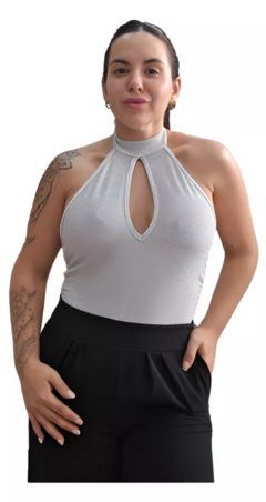 Body Lurex Espalda Descubierta Escote Americano Mujer Brillo (599) en internet