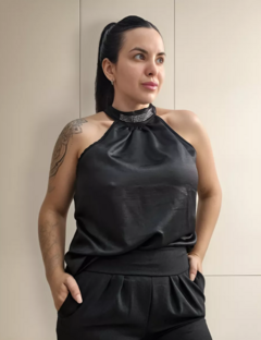 Imagen de Musculosa Saten Brillos Mujer Corte Americano (463)