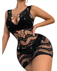 Vestido Importado Strass Elastizado Brillos Mujer (247) - tienda online