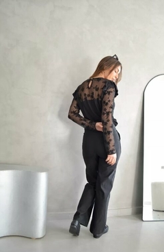 Blusa Encaje Modal Mujer Elegante Remera Manga Larga (468) - tienda online